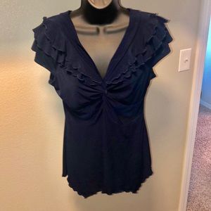 Navy stretch blouse